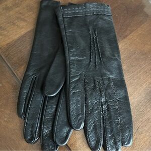 Sophisticated Black Leather Gloves miss aris France 6.5